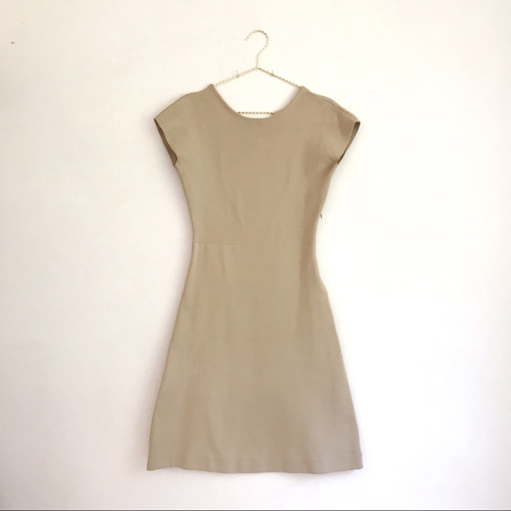 Prada Beige 100% Silk Knit Bodycon Dress